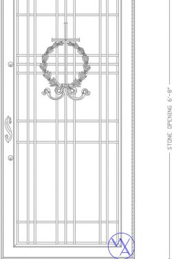 DOOR-Single-8129-W105C-Wreath-wCross-Var