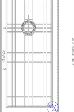 DOOR-Single-8129-W123C-Wreath-Cross-Var