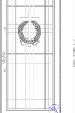 DOOR-Single-8129-W125C-Wreath-Cross-Var